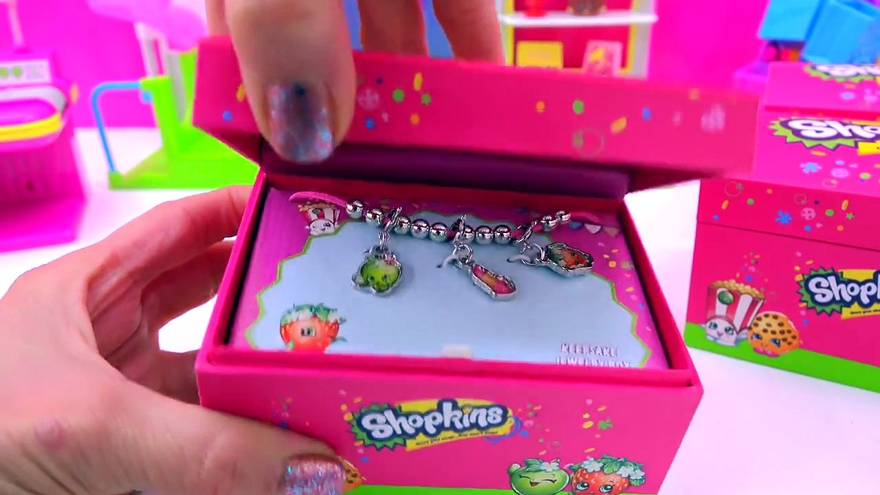 4 Shopkins Jewelry Boxes Charm Necklaces   Earrings ⓈⒺⒶⓈⓄⓃ 1 Characters Video ⓋⒾⒹéⓄ