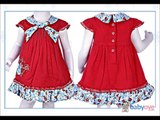 Nauti Nati Girl Short Sleeves Dress With Sailor Collar - Red Viedo By Babyoye.com