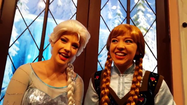 ANNA & ELSA SURPRISE US WITH WARM HUGS DISNEYLAND CA!