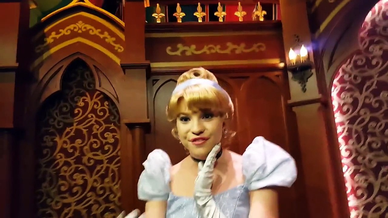 Belle Cinderella Snow answer questions Disneyland