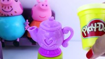 Peppa Pig Family Tea Party and Play Doh Sweet Treats with Peppas Camper Van