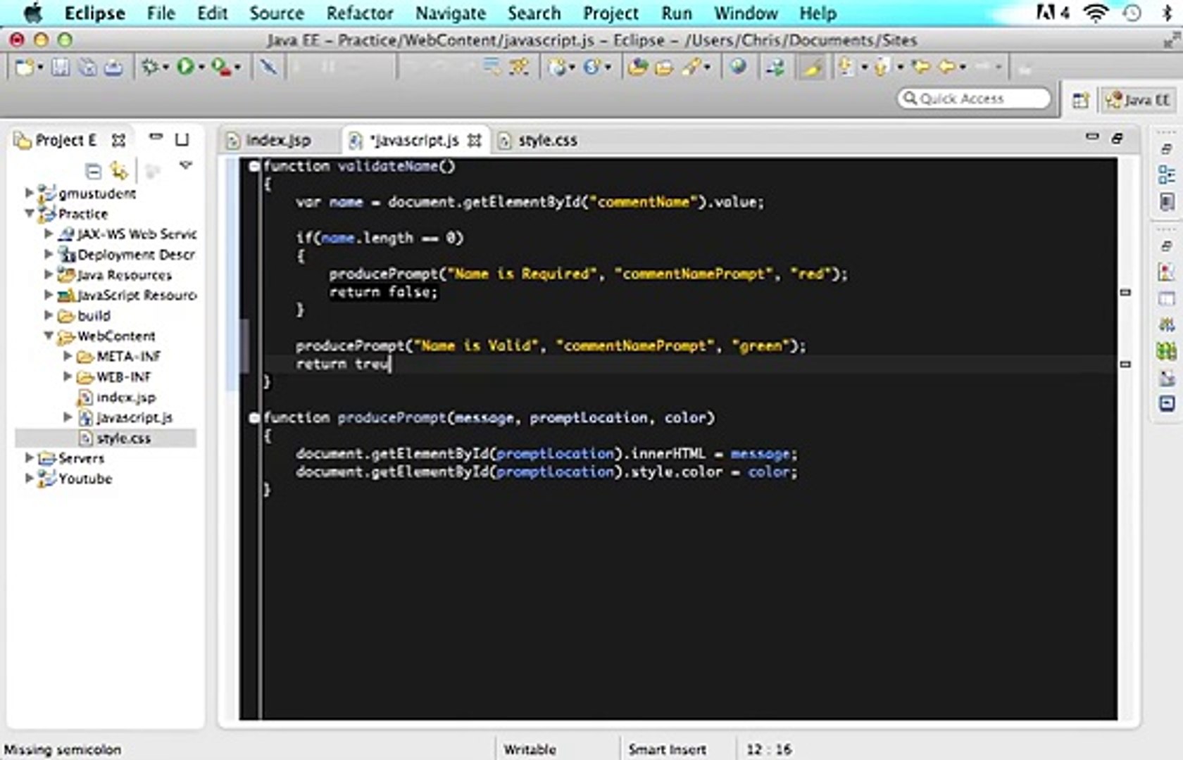 ⁣Javascript & Regex Form Validation - P3 - Validate Name - Part 2 - PlayIt.pk