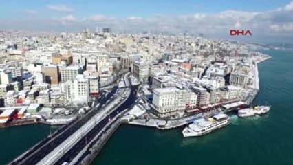 Karla Kaplı Karaköy'ün Havadan Görüntüsü -2