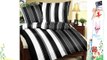 Geniesse den Schlaf Bed Linen Set mako satin Cotton Stripe-Black/White/Grey Black / White /