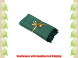 Gothenburg Green Handwoven Herringbone Merino Throw Blanket