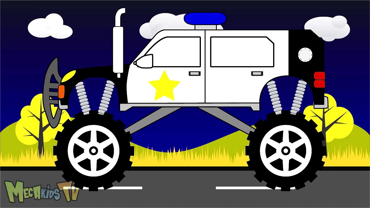 Police Truck - Monster Trucks For Children - Mega Kids Tv