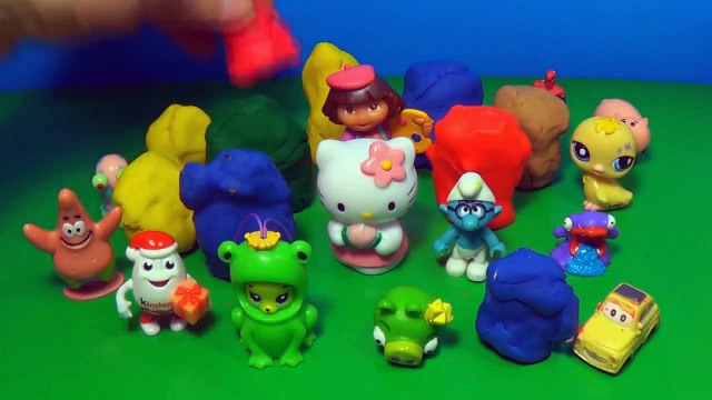 50 surprise eggs SpiderMan The SMURFS ANGRY BIRDS SpongeBob Disney Cars LEGO Play-Doh Comp