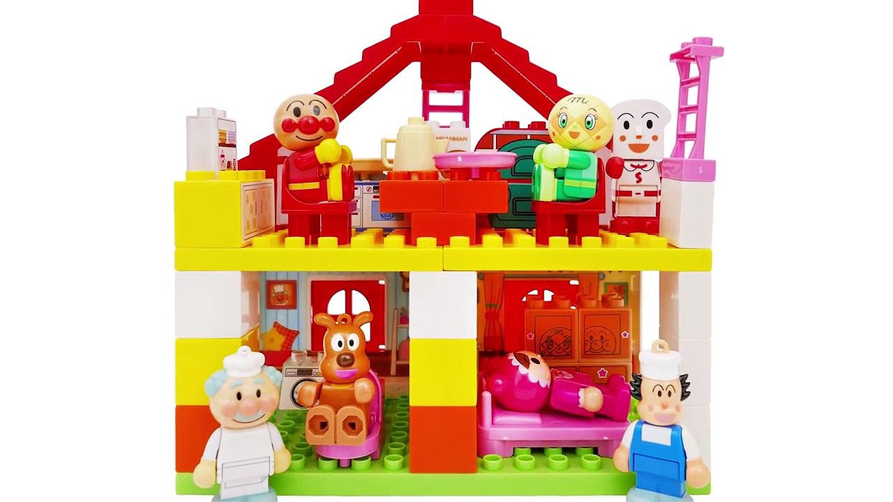 アンパンマンおもちゃアニメ ブロックラボおおきなパン工場で遊ぼう PPCandy Channel Anpanman Toy Anime