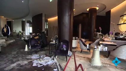 فيديو  .. فندق "العنوان" بدبي بعد إخماد الحريق