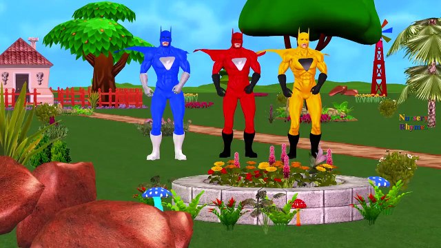 Blue Yellow Red Batman Cartoons Singing And Dancing Ringa Ringa Roses Children Nursery Rhymes