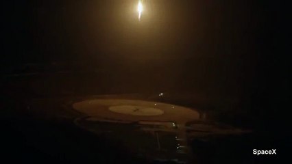 SpaceX Falcon 9's amazing landing as seen from helicopter