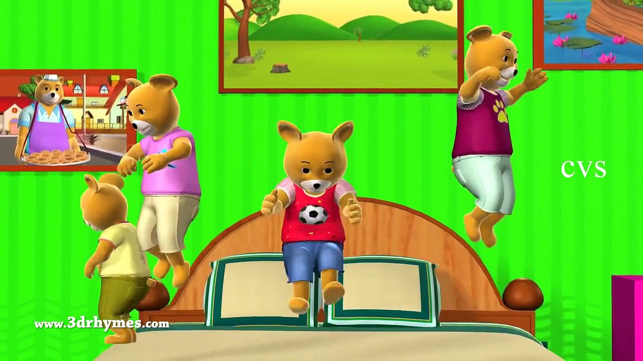 Five Little Rabbits Jumping on the Bed Nursery Rhyme   More Kids Songs  From CVS 3D Rhymes
