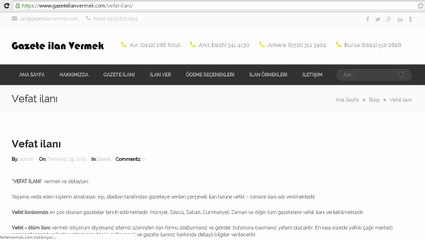 Vefat ilanı Vermek - www.gazeteilanvermek.com