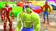 Colors Lightning McQueen! Hulk, Spiderman, Superman & Iron Man CARS SMASH PARTY! Disney Pi