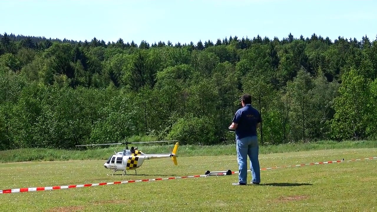 BELL 206 JETRANGER GIGANTIC SCALE RC TURBINE MODEL HELICOPTER / Turbine meeting 2015 *1080