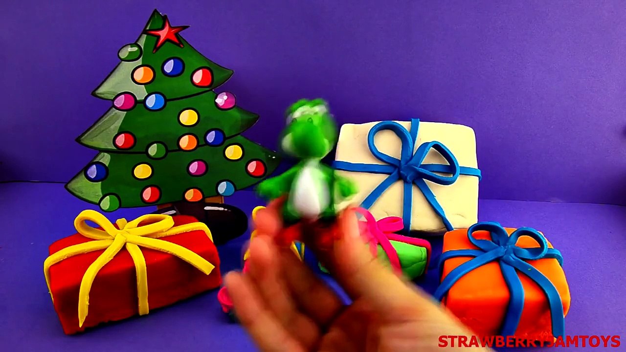 Frozen Play Doh Shopkins Barbie MLP Finding Nemo Yoshi Christmas Surprise Eggs StrawberryJamToys