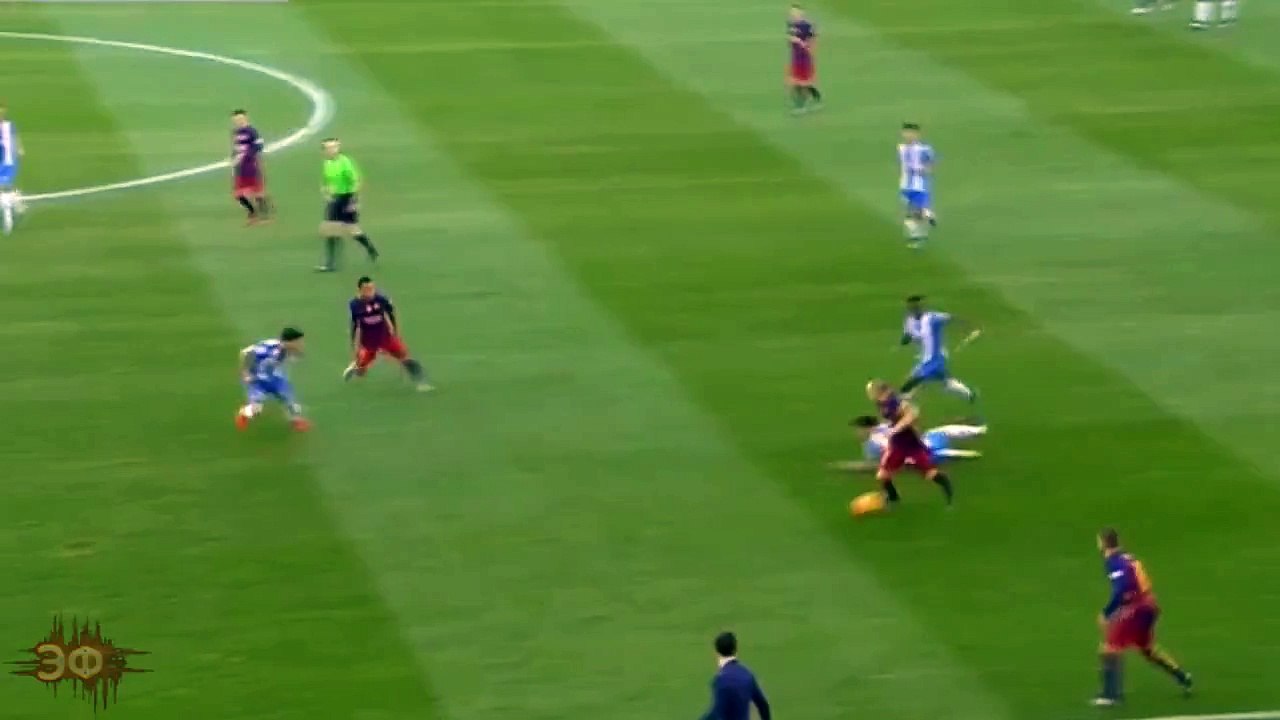 Andres Iniesta dribbling skill vs Espanyol