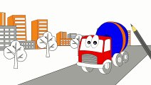 Cartoon about a concrete mixer for kids. Learning colors. Cartoons about Big Trucks & Vehi