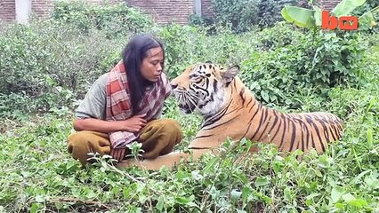 Tiger And Man Best Friends