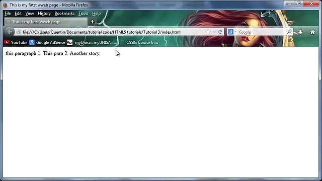 HTML5 and CSS3 beginners tutorial 3 - line breaks, paragraphs and headers