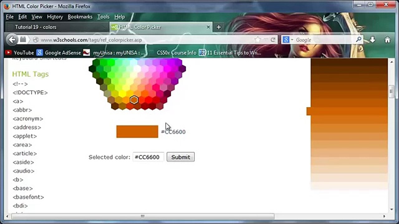 HTML5 and CSS3 beginners tutorial 19 - working with colors