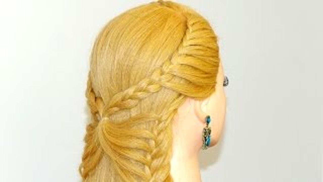 Hairstyle for long hair. Butterfly braid