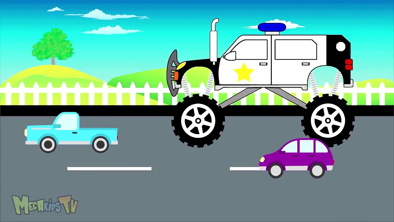 Police Truck - Toy Factory - Monster Trucks For Children - Mega Kids Tv