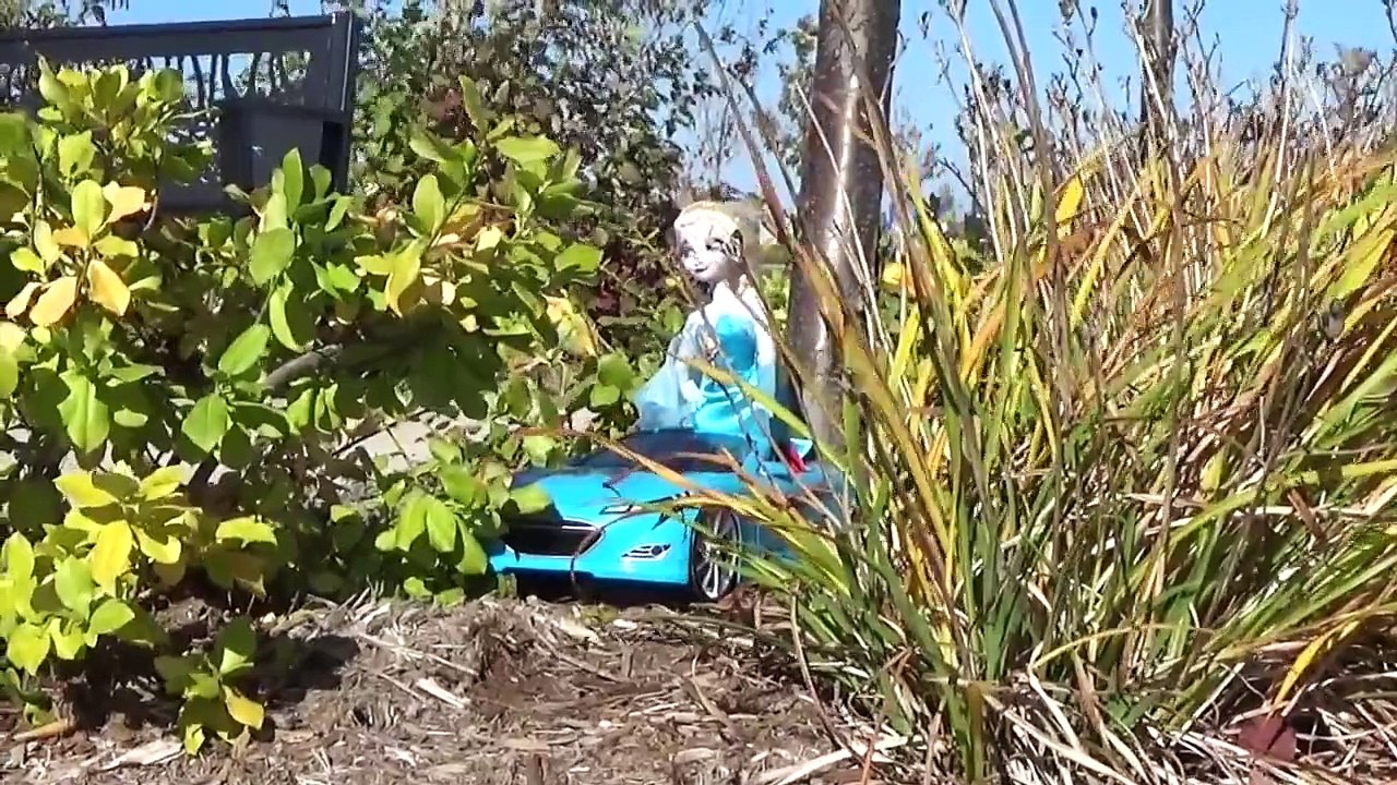 frozen DISNEY FROZEN ELSA DRIVES CAR - RC car toys and POWER WHEELS Ride on car for kids