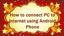 How to connect mobile internet to pc. How to connect PC to internet via android phone Urdu/Hindi