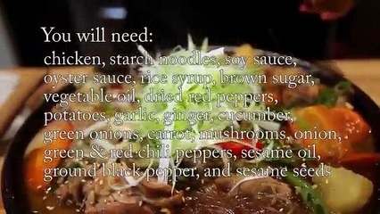 Braised chicken with vegetables (Dakjjim안동찜닭)