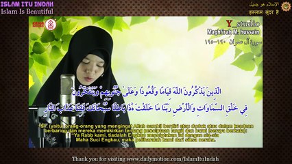 Download Video: Bacaan Surah Ali Imran 190-195 (سورة آل عمران‎) - Beautiful Qu'ran Recitation - Indonesian Maghrifah Hussain - Femme Voix Angélique Récitation Du Coran - सुंदर कुरान सस्वर पाठ  - تلاوة القرآن الكريم مغرفة م حسين