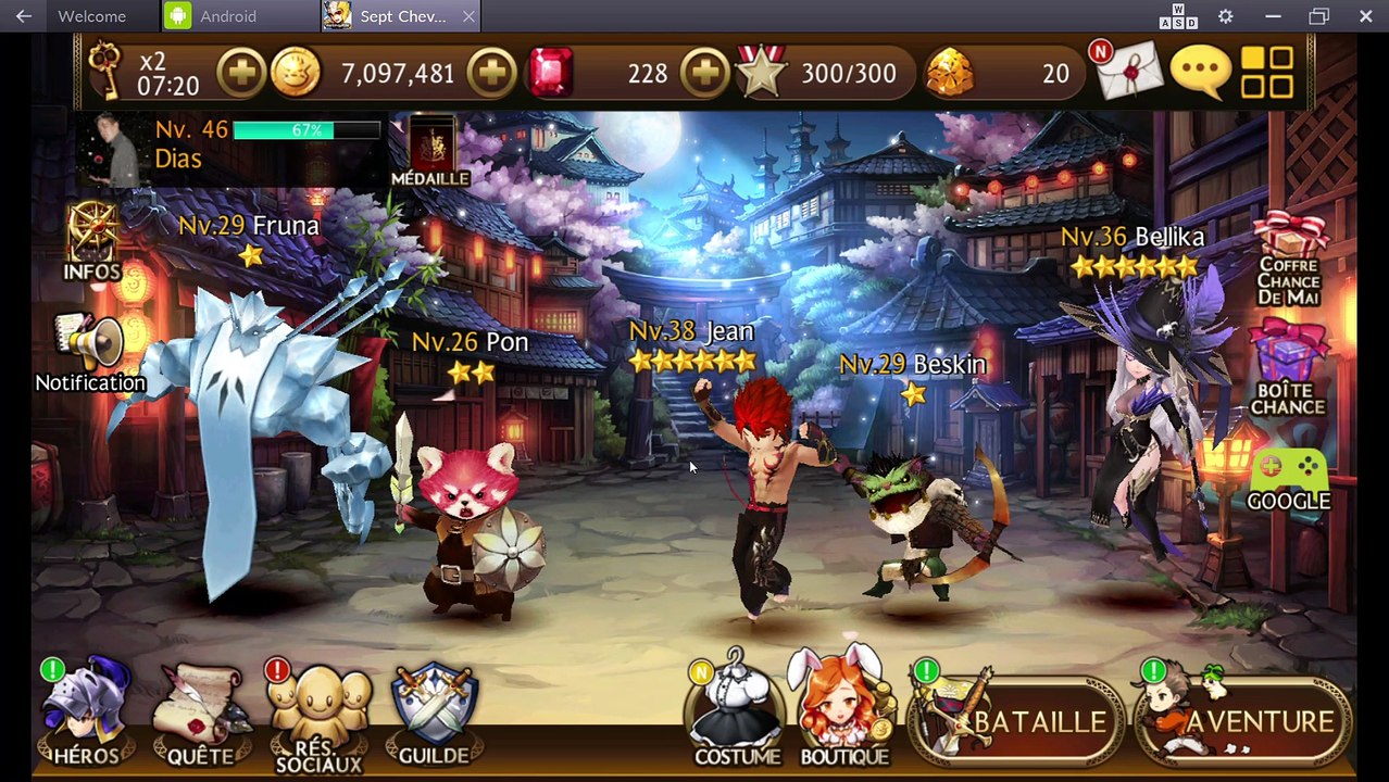 Seven knights : Farm de gold et rubis