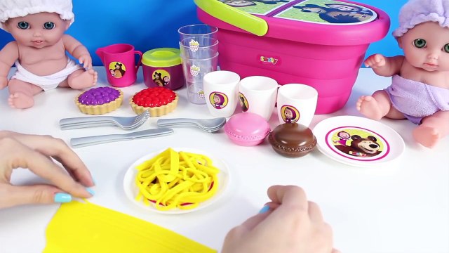 Play Doh Macha et LOurs Panier de pique-Nique Маша и Медведь игрушки Jouets de Bébé Épisodes