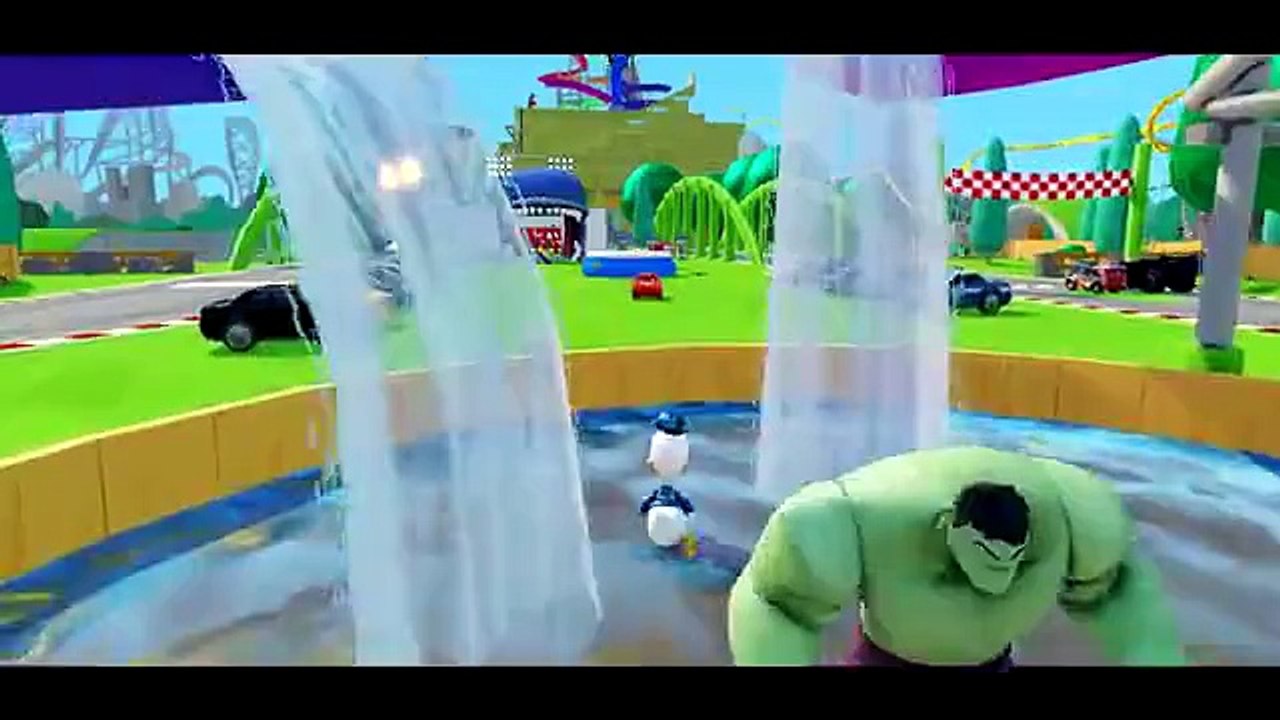 Fun with HULK, Lightning McQueen Cars and Disney Donald Duck !