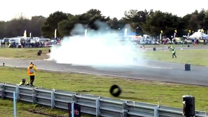 Runaway Tire Knocks Out Photographer