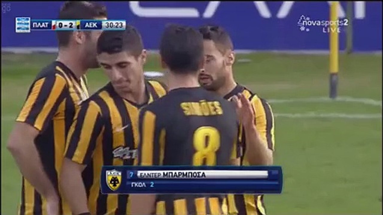 0-2 Hélder Barbosa Goal Greece  Super League - 03.01.2016, AO Platanias 0-2 AEK Athens
