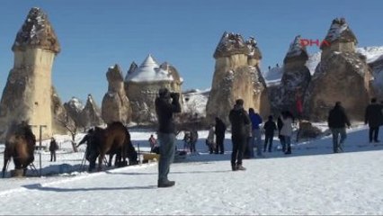 Nevşehir Kapadokya'da Soğuk Günlerde Sıcak Şarap İçiliyor