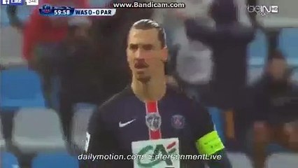 Goal Zlatan Ibrahimović - Wasquehal vs PSG 0-1 (Ligue 1)