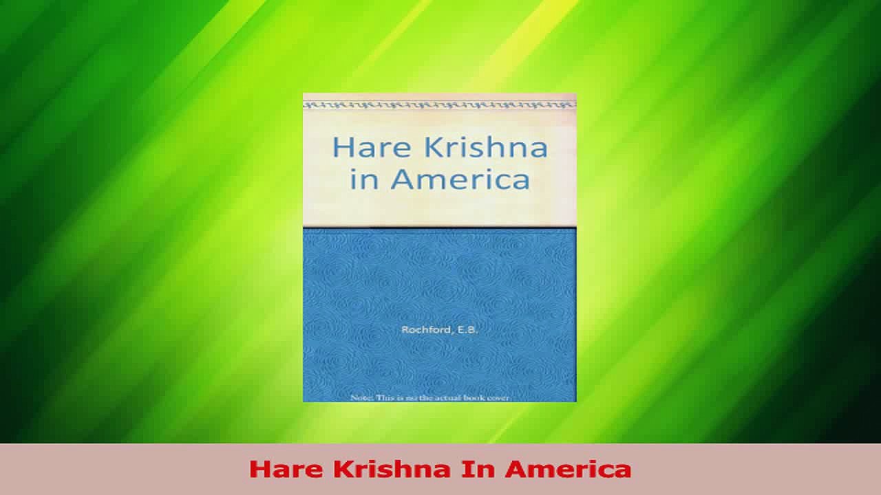 PDF Download  Hare Krishna In America Read Full Ebook