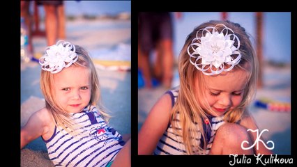 Белый цветок Канзаши_White flower Kanzashi