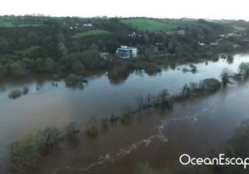 Drone Footage Shows Flooding in Southern Ireland