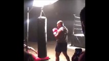 49-Year-Old Mike Tyson Shows His Punching Power Hitting A Heavy Bag!