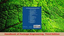 PDF Download  Handbook of Package Engineering Third Edition Download Full Ebook