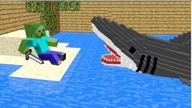 Monster School- Killing The Shark - Minecraft Animation Jaws Movie
