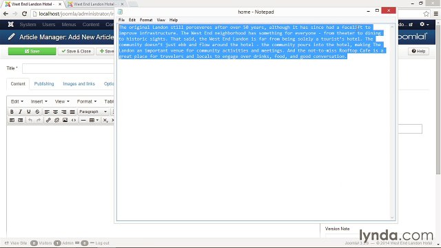 015 Exploring the Featured Article setting - Working with Joomla! 3.3