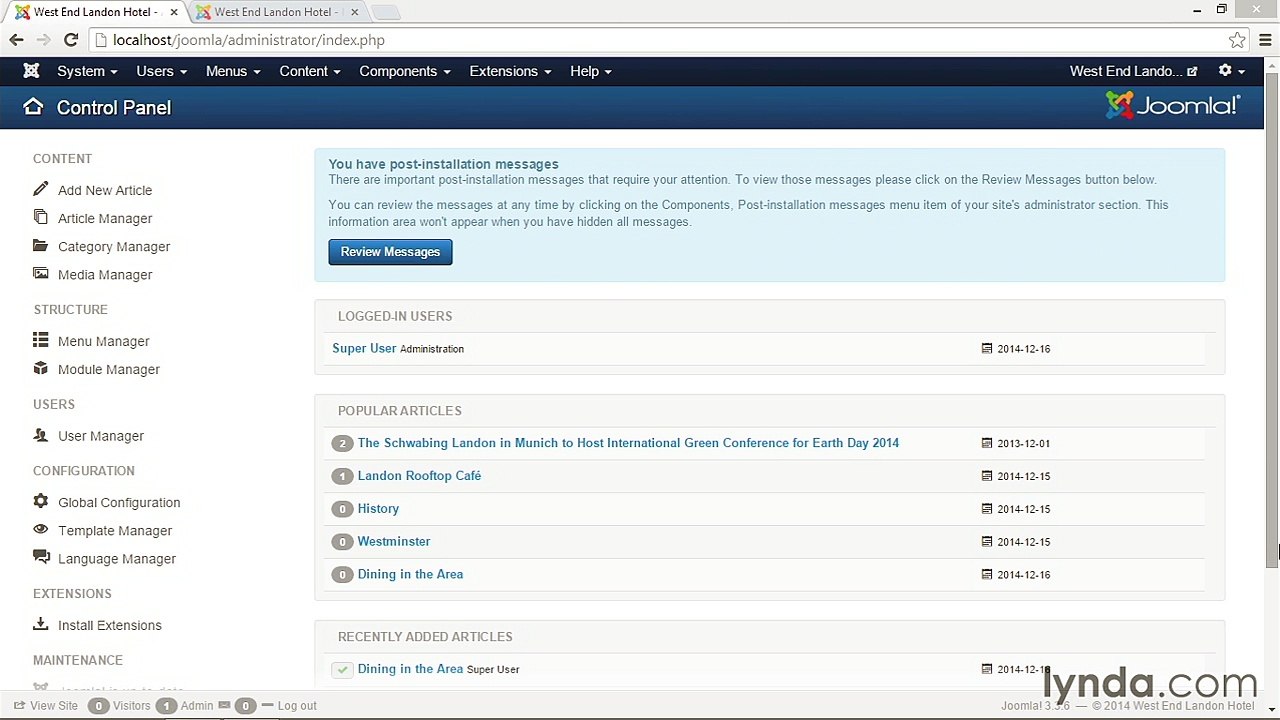 026 Linking an article to the menu - Working with Joomla! 3.3