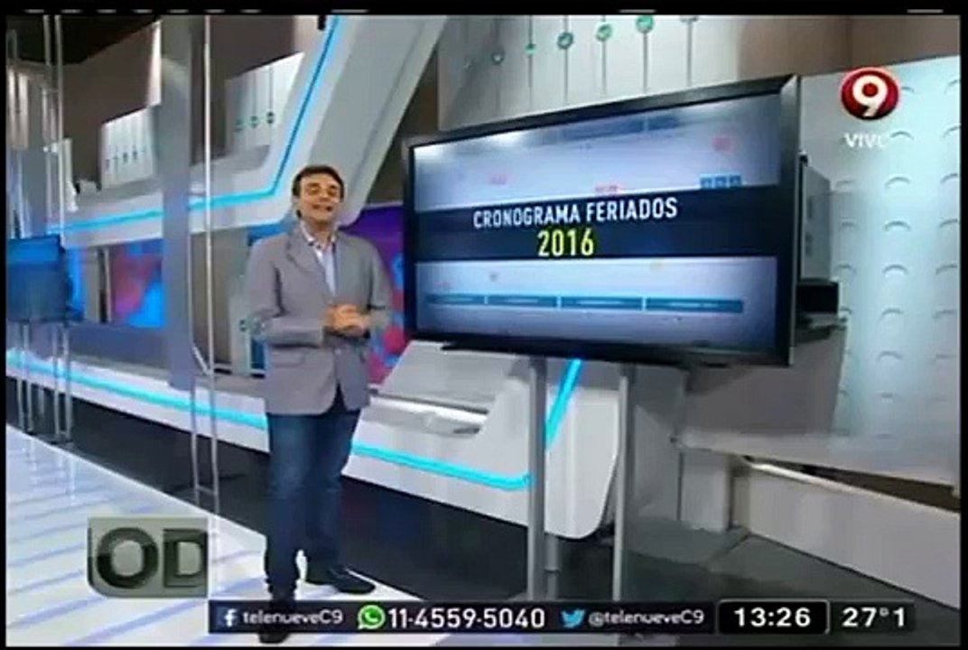 Cronograma de feriados 2016 en ARGENTINA