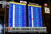 ¿Cómo será el cronograma de los feriados de 2016 en Argentina?