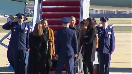 Raw: First Family Arrives Home from Holidays