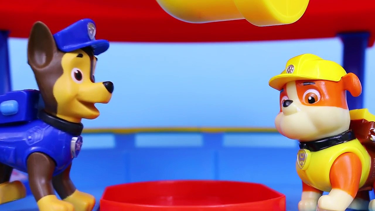 Paw Patrol Chase and Rubble Snowboards Saved by Duplo Lego Spiderman with Skye Helicopter